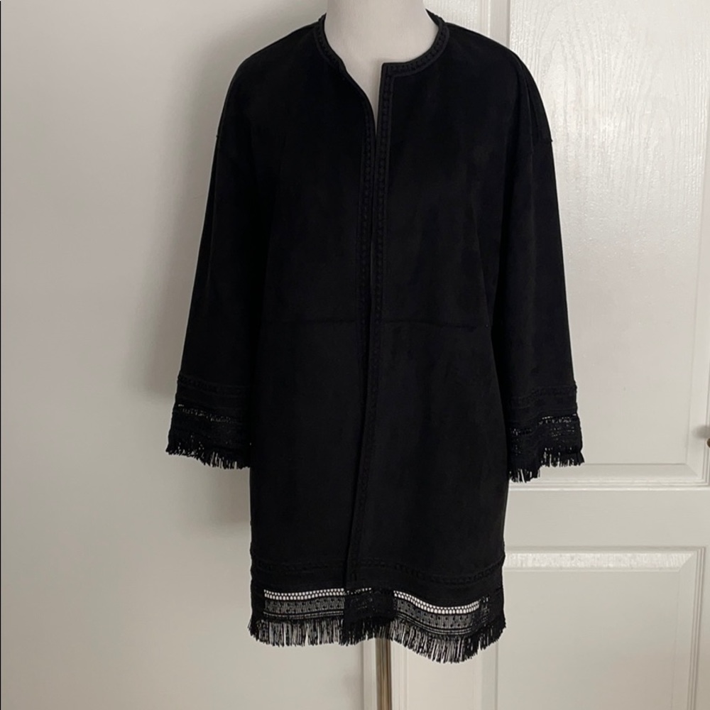 Zara Suede Fringe Boho Jacket